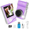 Digitalkamera FHD 1080P Fotokamera Fotoapparat - Kamera Digital mit 2.4 LCD Wiederaufladbare 16X Digitalzoom, Einfache Kompaktkameras Tragbare Digitalkamera für Teenager, Kinder, Anfänger (Lila)