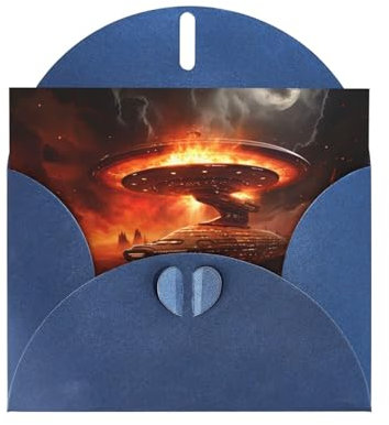 WHJYYXDE Blaue hochwertige Perlpapier-Grußkarte, 10,2 x 15,2 cm, geeignet für Geburtstagskarten, Party-Einladungen, Star-Trek-Drucke