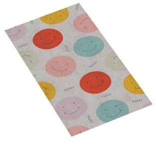 Infowerk Bedrucktes Duschtuch | 70 x 140 cm | Happy | Farbenfroh | Gute Laune | Verein | Handtuch | Geschenk | Geburtstag | Schule | Kita | Urlaub