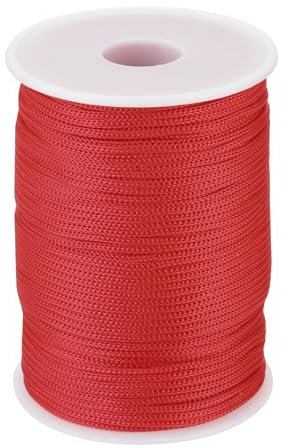 QUARKZMAN 2mm Corde Tressée en Polypropylène, 100M Corde en Nylon Creuse pour Corde à Linge, Camping, Randonnée, Extérieur, Rouge
