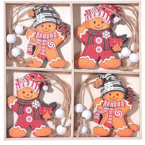 12 Stück Lebkuchen-Weihnachtsschmuck Weihnachtsbaum Deko Weihnachts Lebkuchenmann Anhänger aus Weihnachten Baumschmuck Weihnachtsdeko Lebkuchenmann Für Weihnachtsbaumschmuck