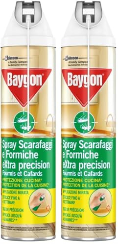 Baygon Spray con Cannuccia Extra Precision, Insetticida per la Cucina, Efficace contro gli Scarafaggi e Formiche, 1 Confezione da 800 ml