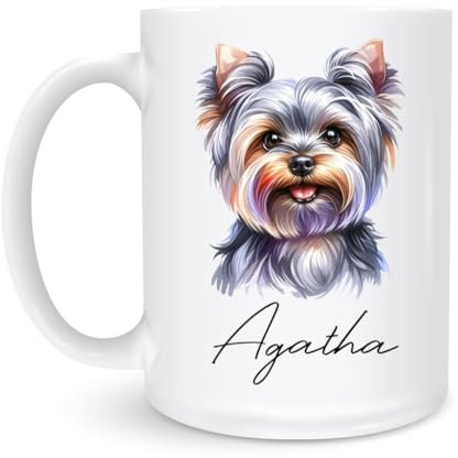 Yorkshire Terrier Tea Cup 330 ml Coffee Mug Unique Porcelain Mug Colorful Drinking Cup Novelty Gift for Valentine's Day Anniversary Celebration Birthdays
