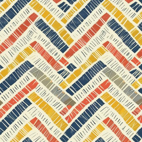 JIAOQSS Peel and Stick Wallpaper Red Blue Striped Herringbone Pattern Self Adhesive Wallpaper Waterproof Vinyl Stick on Wallpaper Wall Cabinet Furniture Decorative Paper