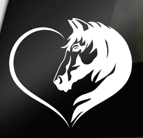 Rakelfix Pferd Pferde Herz Aufkleber Größe/Farbe ANPASSBAR Sticker Autoaufkleber