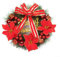 Festlicher Türkranz mit grünem Laub, Kugeln und Tannenzapfen, 30 cm, eine entzückende Ergänzung zu Ihrer Weihnachtsdekoration (rot)