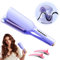 Plancha Ondas al Agua, Afenau 32mm Rizador Pelo Ondas con 5 Ajustes de Temperatura, en Forma de V, Plancha Pelo Ondas, Plancha Ondas Pelo para Pelo Largo/Corto (Morado)