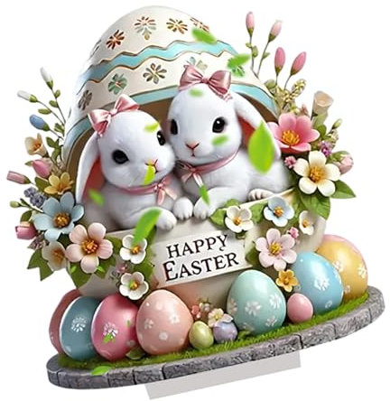 Ywmsfl Ostereier, Kaninchen, Statue, Regal-Dekorationen, Akzente, Osterdekoration, Figur, Tischdekoration, Heimdekoration, Ostern, dekorative Objekte