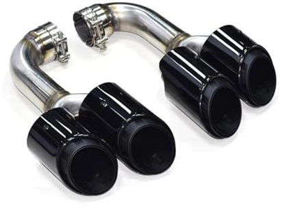 Auspuffblenden Autozubehör Quad Auspuffrohr Für VW Für Touareg 2012-2017 Schalldämpfer Spitze Auto Auspuffrohr Düse Endrohrblenden(Schwarz)