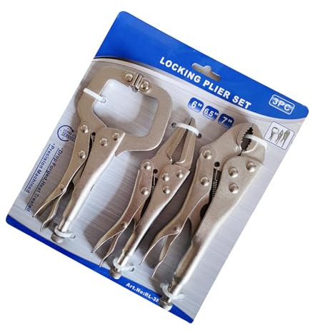3Pcs C Clamp Locking Pliers Heavy Duty C Clamps with Swivels Pad Adjustable Welding Woodworking Tool Opening