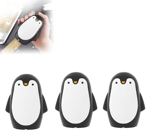 Pinguin-Flaschenöffner, tragbarer Pinguin-förmiger Push-Down-Magnet-Bierflaschenöffner, automatischer Edelstahl-Kappenöffner für Zuhause, Bar, Camping (3 Stück)