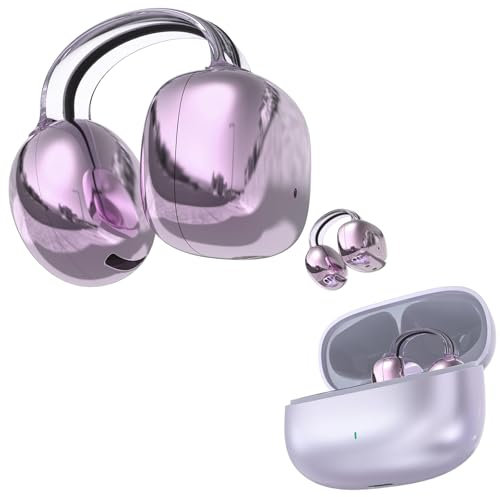 Ohr-Clip-On-Ohrhörer mit Bildschirm, kabellos, Bluetooth, Out of Ear Open Ear Earbuds Knochenleitung, Ohrmanschette, Clip-On-Kopfhörer, Knochenleitung, offene Ohr-Kopfhörer, Touchscreen, Out of Ear