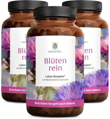 NATURTREU® Mariendistel Artischocke Löwenzahn Kapseln - Leber Komplex | mit Cholin - Vorteilsbundle 3er Paket - Mariendistel Hochdosiert 80% Silymarin 200 mg - 360 Kapseln - 4 fach Komplex