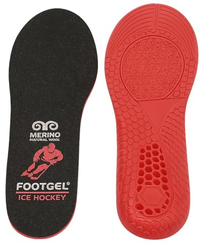 Footgel Eishockey Einlegesohlen für Schlittschuhe - Gel-Dämpfung & Komfort - Stoßabsorbierend & Rutschfest - Ideal bei kalten Füßen & Druckstellen (41-46)