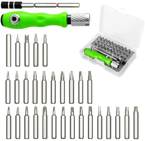 MYLERCT Präzisionsschraubendreher Set, 32-in-1 Schraubendreher Ratsche, Verstellbar Magnetisch Schraubendrehersatz, für die Reparatur von Handys, Spielzeug, Kameras, Tablets, Brillen