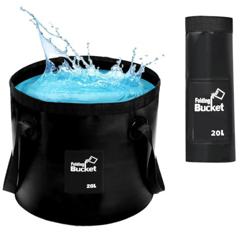 Faltbarer Fischeimer, 20L Tragbar Outdoor Falteimer, Ultraleichter Outdoor Waschbecken Angeleimer, Faltbarer Campingeimer, PVC Eimer Faltbar, für Angeln Reisen Garten Party Camping Autowäsche