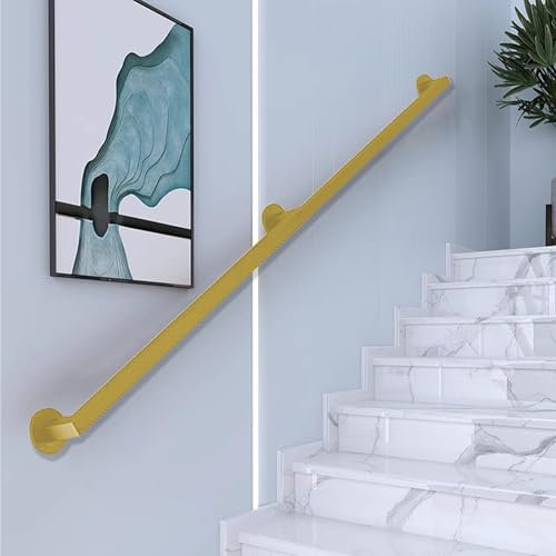 Kit per scale moderne, ringhiera per interni ed esterni, colore nero/bianco/oro, lunghezza regolabile da 60 cm a 4,8 m, corrimano a parete per gradini e scale sicuri