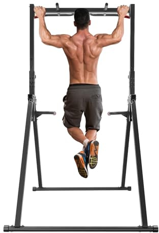 Klimmzugstange Freistehend Pull up Bar Höhenverstellbar 175-230cm Faltbar Power Tower Dip Station Multifunktions Home Gym Trainingsgerät