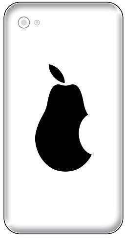 GreenIT 6 Aufkleber 5cm Birne mit Biss Handy Tablet Notebook Laptop Tattoo Deko Folie (schwarz)