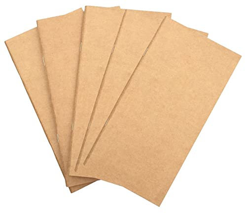 NectaRoy Set of 5 Refills Refillable Inserts für Individuelle Reiseberichte, Skizzenbuch, Lederbuch, Reisebuch, Notizblock, Notizheft, Notebook, Travel Diary, Traveler nachfüllbare Journal Notebook