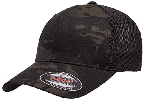 Flexfit Unisex Trucker Cap Kappe, Multicam Schwarz, Einheitsgröße