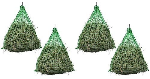 vidaXL 4x Heunetz Engmaschig Futternetz Futtersparnetz Pferd Pony Heu Stall Netz Heutasche Heusack Witterungsbeständig Rund 0,75x0,75m PP