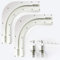 Quoya Smart Gardinenschienen 90 Grad Biege-Set (kompatibel mit QL500, nicht mit AT5810 und QL600) - Metall Kunststoff - Satiniertes Nickel - Satin