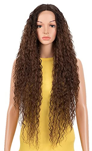 DÉBUT Lace Front Perücke Lockige Perücke für Damen 70 cm 230g Kunsthaar Hitzebeständige Faser 130% Dichte (70, TT6/33)