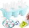 Moldes Helados, Moldes para Helados Caseros, Poleras Helado Bebe, Moldes Polos Niños, Ice Cream Mold, Ice Lolly Moulds, Molde para Hacer Helados Caseros (Azul-1)