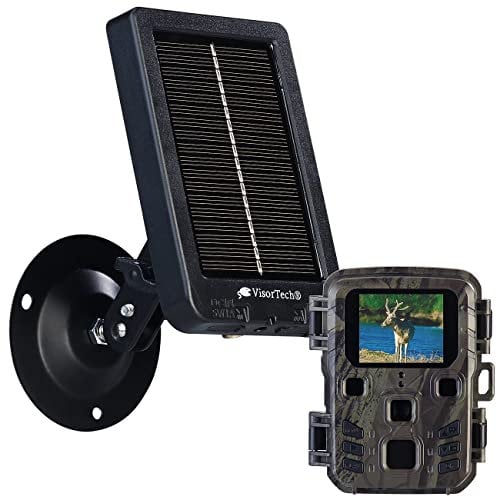 VisorTech Wildtiercamera: Full-HD-Wildkamera mit PIR-Sensor, Nachtsicht, inkl. Akku-Solarpanel (Wildkamera mit Nachtsichtfunktion, batteriebetrieben, Überwachungscamera)