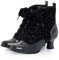 Ruby Shoo Beth - Stivale vittoriano con tacco medio con lacci viola/neri, Jet, 36 EU