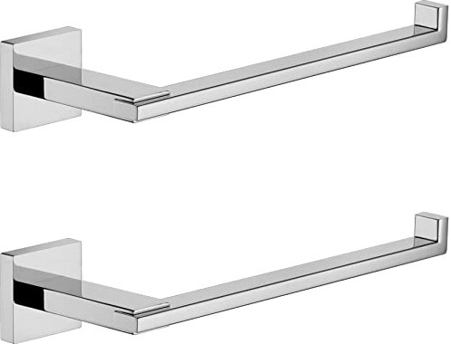 KOKOSIRI Hand Towel Bar Chrome Bathroom Hardware Towel Ring Holder Wall Mounted for Kitchen Toilet Cabinet, 2 Pack Polished Stainless Steel B3006CH-P2