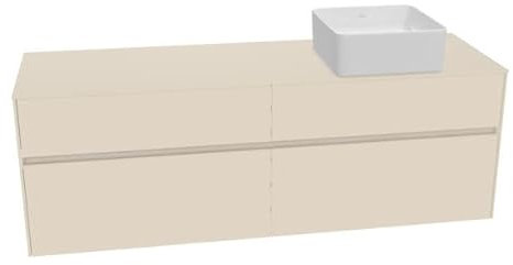 Villeroy & Boch Collaro Waschbeckenunterschrank 1600x548x500 mm, 4 Auszüge, für Waschbecken rechts, C05100, Farbe: Front Korpus: Nordic Oak, Griff: Soft Grey
