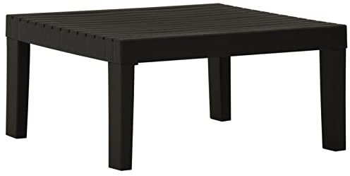 Homgoday Garten-Lounge-Tisch Kunststoff, grau, 65x65x33cm, leicht zu reinigen Model315851