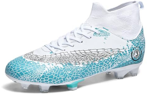 Hixingo Kinder Herren Fussballschuhe High Top Spike Mode Schnüren Trainingsschuhe Professionelle Turnschuhe Outdoor Sportschuhe Atmungsaktive Bequeme Slip On Football Schuhe