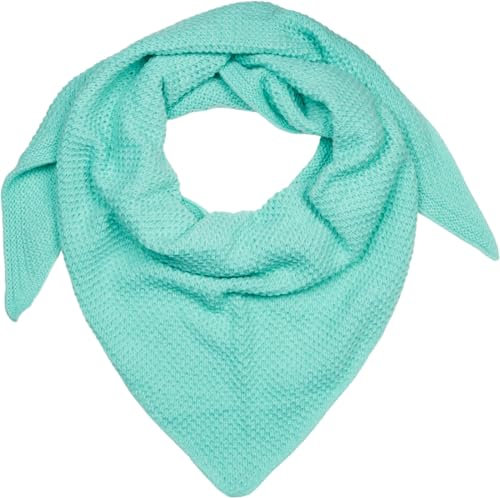 styleBREAKER Damen XXL Strick Dreieck Schal Einfarbig mit Reiskorn Strickmuster, Warmes Herbst Winter Maxi Dreieckstuch 01020048, Farbe:Mint