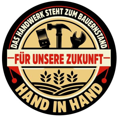 Das Handwerk steht zum Bauernstand Aufkleber 4,5 cm
