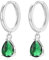 Ohrringe Silber 925 Hängend AAA Grün Zirkonia Creolen Ohrhänger Damen Frauen Schmuck Geschenk