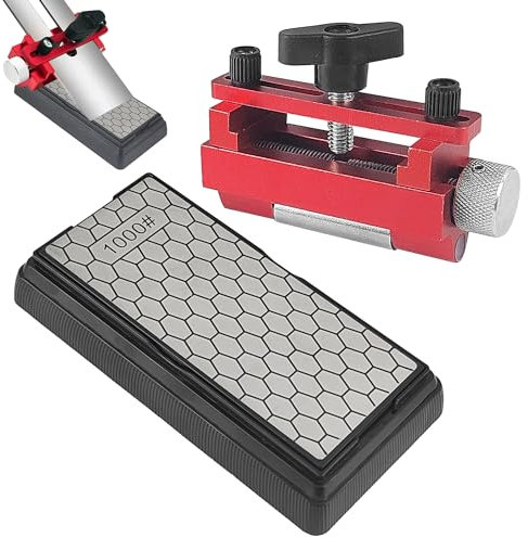 Chisel Sharpening Kit, Diamond Sharpening Stones, Equipped with Honing Guide, with Cowhide Box Base 18 CM * 9 CM * 3 CM Sharpening Stone, Chisel Sharpener with 400/1000 Grit