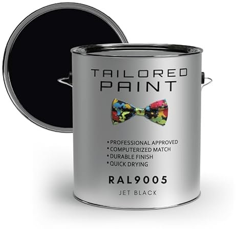 Tailored Paint Vernice su misura per porte e finestre in PVC 1K Pennello o spray su finitura lucida RAL9005, Jet Black, barattolo da 100 ml