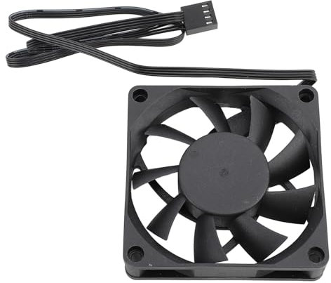 4 Pin PWM Fan, 70mm Computer Case Fan with 7 Blade, 2500RPM, Intelligent Temperature Control, Dual Ball Bearing Cooling Fan for PC Cases