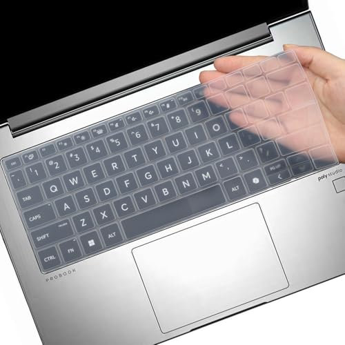 Keyboard Cover for 2025 2024 New HP ProBook 440 G11 14-inch Laptop & HP ProBook 445 G11 14-inch Laptop Accessories Keyboard Protective Cover Skin (HP ProBook 440 445 G10/G9/G8/G7/G6/G5)-Clear