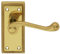 Georgian Scroll Internal Latch Door Handle - Polished Brass Lever On Backplate
