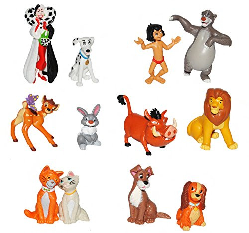 alles-meine.de GmbH 3 Paar: Figuren/Sammelfiguren - Disne. Tiere - aus 101 Dalmatiner/Aristocats/König der Löwen/Dschungelbuch/Susi & Strolch/Bambi - Bullyland - Disn..