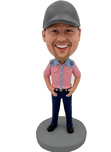 Helgee Individuelle Wackelkopf-Figur für junge Leute, die Hüte tragen, Wackelkopf, personalisierte Actionfigur basierend auf Ihrem Foto, benutzerdefinierte einzigartige handgefertigte Wackelkopf-Figur