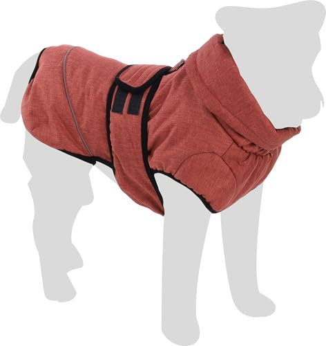 Flamingo Hundemantel Winter – Iglu Rot – XL 55cm – Isothermische Innenschicht – reflektierende Streifen – wasserabweisend – Klettverschluss – Geschirröffnung