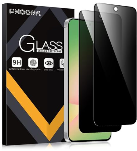 Phoona 2 Pièces Anti-Espion Verre Trempé pour Samsung Galaxy A56, Privacy Protection D'écran pour Samsung Galaxy A56, Anti-Peeping, Anti-Spy, Dureté 9H, Anti Rayures Film Protection