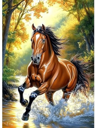 CEOVR Kit Diamond Painting Adulte Cheval Diamant Adulte,5D DIY Diamond Art Kit Complet,Cheval Courant,30x40 cm