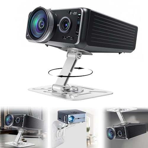Gohytal Projektorhalterung 360° Drehbar für Decke & Wand, Universelle 1/4 Gewinde Kompatibel mit Beamer/Projektoren, Stabiler Halterungssystem für Heimkino, Büro und Spielzimmer