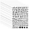 WD&CD 0.5 Inch 15 Sheets Self Adhesive Vinyl Letter Number Symbol Sticker Alphabet for Kids Mailbox Suitcase Guitar Water Bottle Laptop Guitar Phone Case Scrapbooking, Handwritten Letters Black